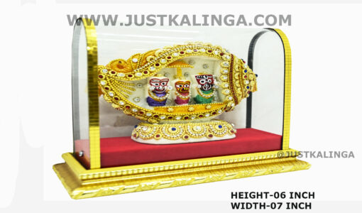 Shri Jagannath Mahaprabhu with sankha Glass framed Set Height-06 inch | Justkalinga.com.