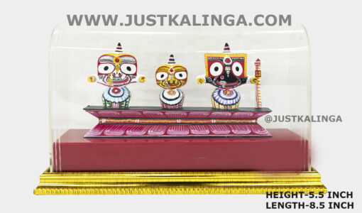 Lord Jagannath Mahaprabhu  Glass Framed " Neem Wooden Murti" SETS 5.5 INCH | Justkalinga.com.