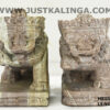 PAIR LION CARVED DESIGNED (WHITE STONE) MARBLE HEIGHT-3.5 INCH | Justkalinga.com.