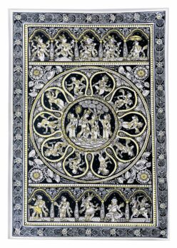 10 DIVINE EXPRESSION  & LILA'S OF LORD-Black & White (PATTACHITRA:  HAND MADE  CLOTH PAINTING ) | Justkalinga.com.