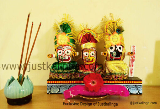 Shri Jagannath Mahaprabhu " Neem Wooden Murti"  15cm (WITH STAND) | Justkalinga.com.