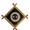 Lord Jagannath (Black colour) .  Size: 13cm*13cm : The Ancient Vedic Art of Transcending knowledge "Tala-Pata-Chitra" | Justkalinga.com.