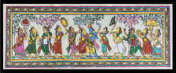 The Suprem Lord Krishna's Divine Rasa Lila -Orignal Resam hand art | Justkalinga.com.
