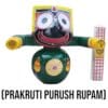 the image is likely of a small statue of a Hindu deity, Lord Jagannath Mahaprabhu, in his Pakruti Purusa form.