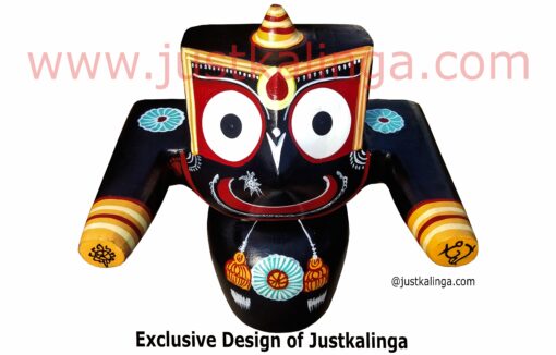 Shri Jagannath Mahaprabhu Pratitopaban ( BLACK ) "Pure Neem Wooden Deity" 08 inch | Justkalinga.com.