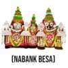 Nabank Besha for Lord Jagannath, Balabhadra, and Subhadra murtis. Includes Nirmalya Mahaprasadam and Sanjua.