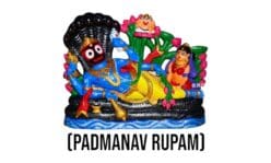 Black stone Padmanabha Rupam Jagannath murti (Anant Sayan), depicting Lord Jagannath reclining on Ananta Shesha.