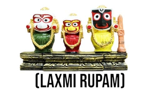 Laxmi Rupam Jagannath murti with Nirmalya Mahaprasadam for puja rituals, inviting abundance and blessings.