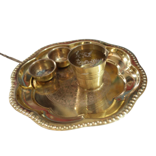 brass thali set by just kaling