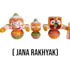 You can try searching online for "[Jana Rakhyak Murti meaning]" or "[Jana Rakhyak depiction of Lord Jagannath]" to see if there are websites or articles explaining the symbolism and any unique visual features.