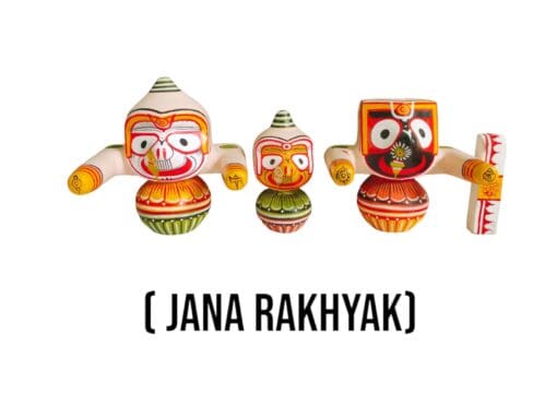 You can try searching online for "[Jana Rakhyak Murti meaning]" or "[Jana Rakhyak depiction of Lord Jagannath]" to see if there are websites or articles explaining the symbolism and any unique visual features.