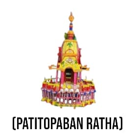 Wooden Ratha replica for home temples and educational purposes. Includes Nirmalya Mahaprasadam and Sanjua.