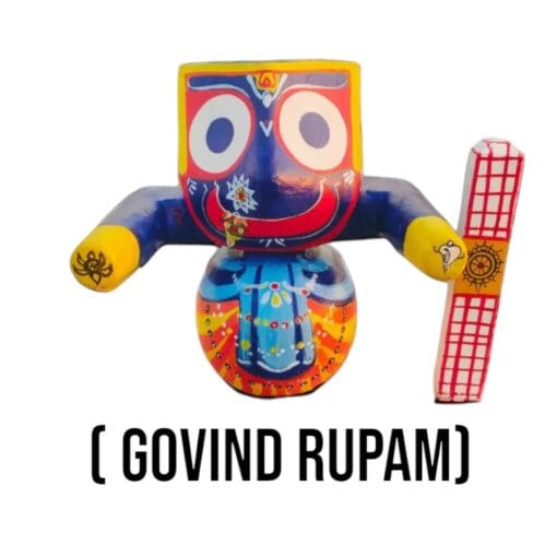 Shri Jagannath Mahaprabhu's Govind Rupam Murti showcasing intricate craftsmanship, made from premium materials, ideal for spiritual worship and enhancing home temple ambiance.