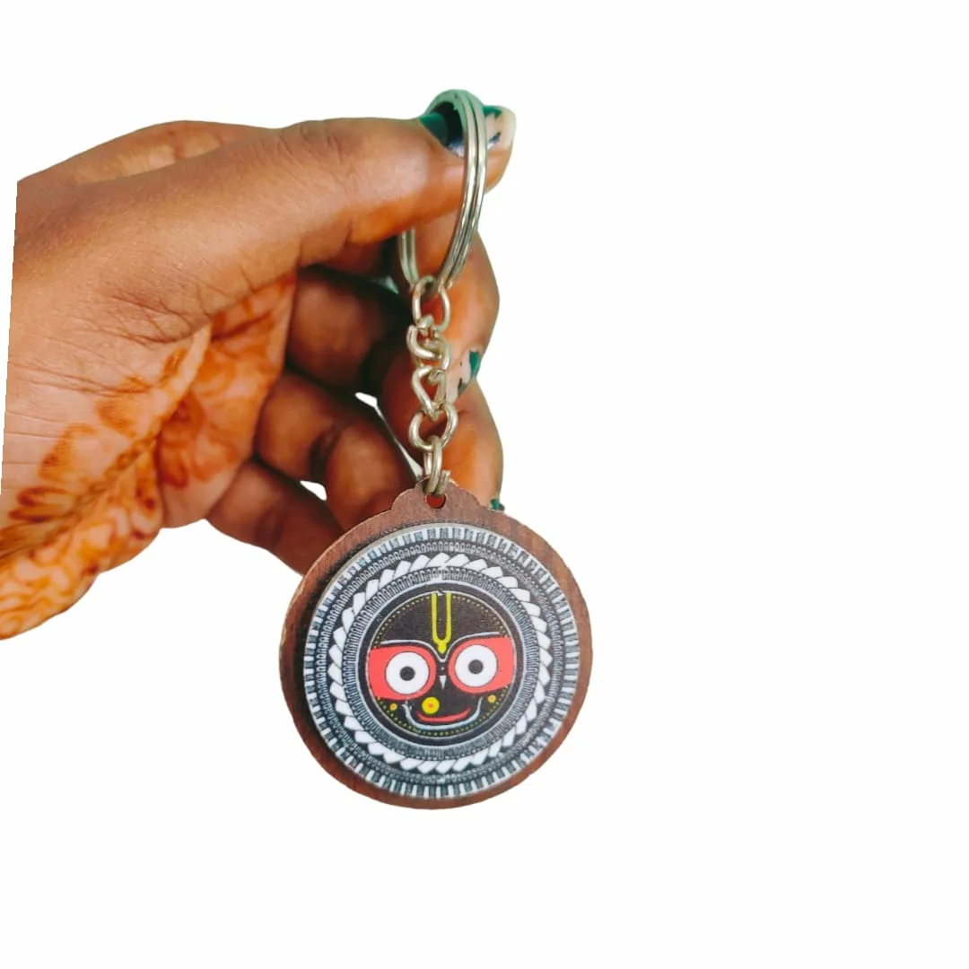 Jagannath Mahaprabhu Wooden Key Chain 3 Inch | JK