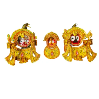 Bankachuda Besha for Shri Jagannath Mahaprabhu & Siblings, handcrafted attire with Chandanika Chula and Kia ornaments.
