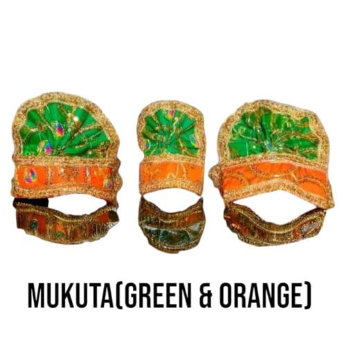 Mukut (crowns) symbolizing divine sovereignty, for Jagannath, Balabhadra, and Subhadra murtis. Includes Nirmalya. Mahaprasadam and Sanjua.