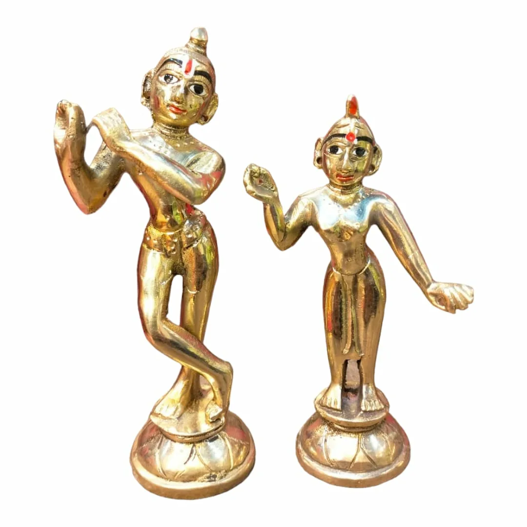 Radha Krishna Brass Murti - Spiritual Items from Jagannath Puri, Odia ...