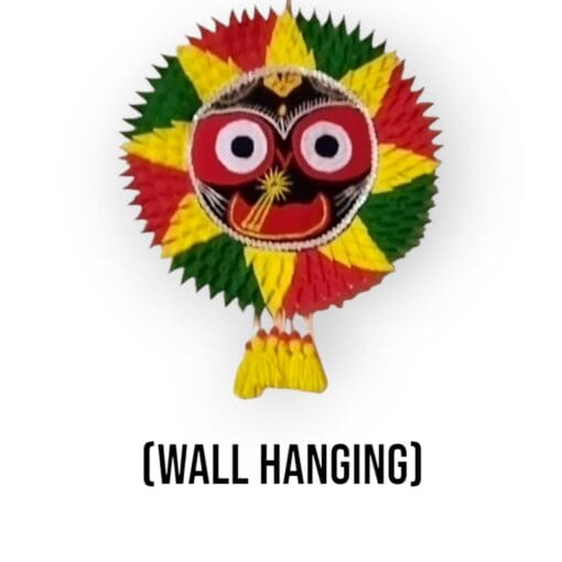 Jagannath Wall Hanging featuring a peacock design, handcrafted with the traditional Chandua textile art form from Odisha.