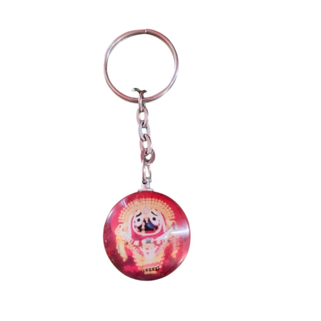 Jagannath Round Keychain: Fast Divine Metal Gift